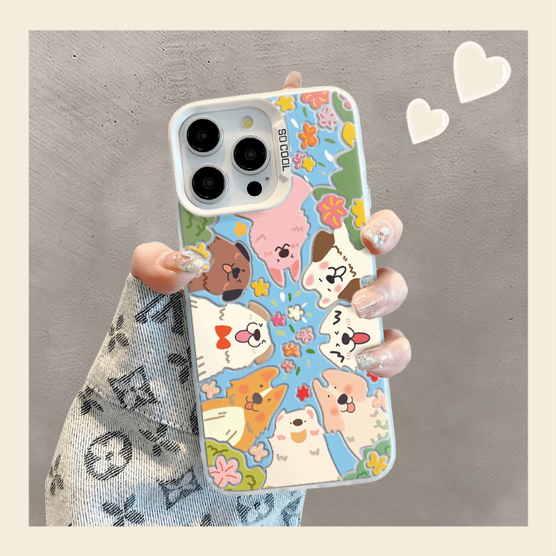 เคสสุนัขน่ารักสำหรับ Oppo A58 A11X A5 A2 A55 A53S A57 A16 Find Case X5 X6 X7 X8 PRO V23 11 10 PRO RENO 13 12 11 10 9 8T 7 6 5 8Z 7Z Pro ปกป้องกล้องกันกระแทก