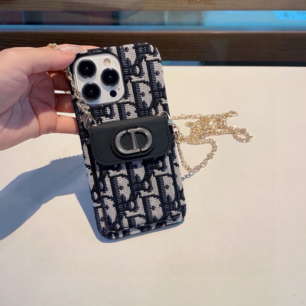 CHANEL5113 Casual Style Diamond Pattern Design All-Match Phone Case สีเบจ