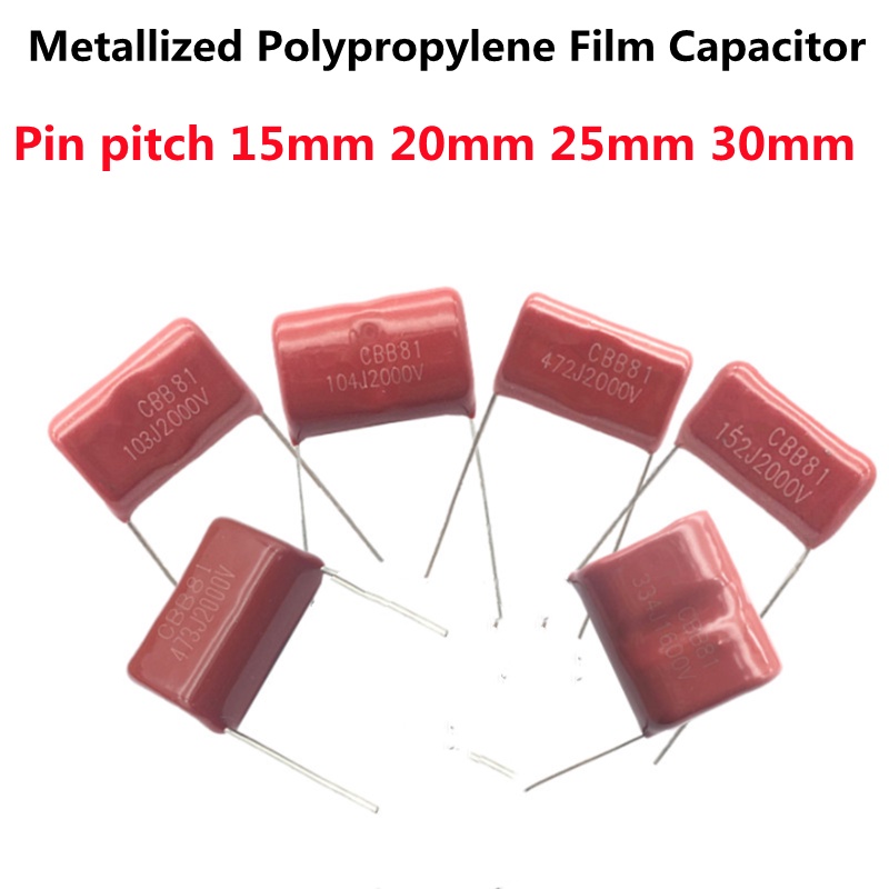 10pcs 2000V CBB81 Metallized Polypropylene Film Capacitor 102 472 103 104J 153 333J 222J 224J 473J 6