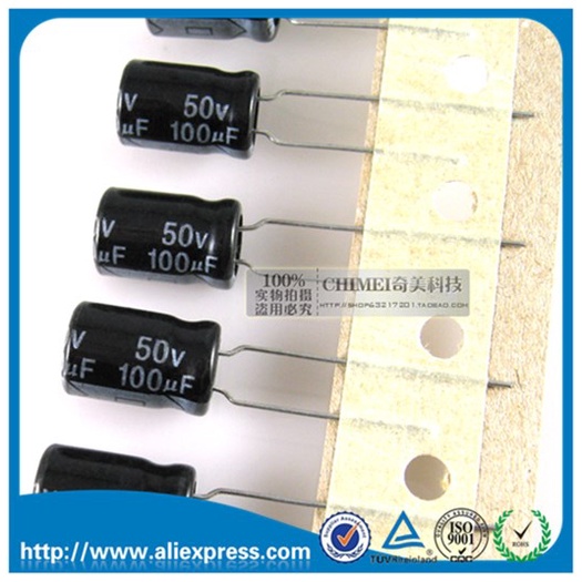 50PCS ใหม่ 100UF 50V อลูมิเนียม Electrolytic Capacitor 50V 100UF ขนาด 8*12 มม. 50 V / 100 UF Electro