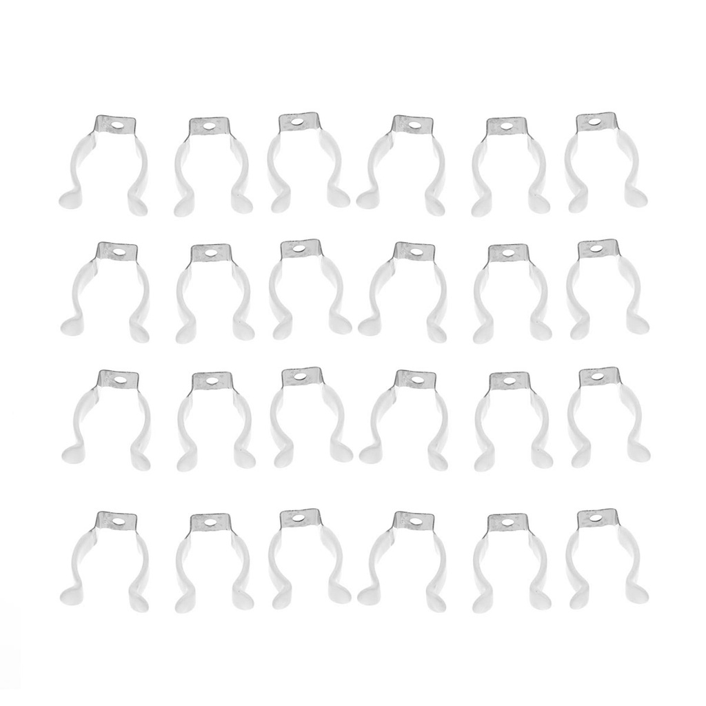 24 ชิ้น U คลิปสําหรับไฟ LED สแตนเลส Lampholder สนับสนุนวงเล็บ (สีขาว)