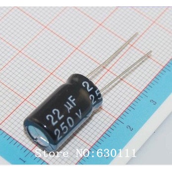 100pcs 22UF 250V Electrolytic Capacitor 250V 22UF 10 มม.X17 มม.จัดส่งฟรี