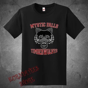 Mystic Falls Timberwolves Vampire Diaries เสื้อยืดผู้ชายผ้าฝ้าย