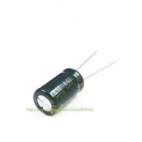 100 PCS 1000uf 25V 10*16 มม.25V 1000uf EleHigh ความถี่ ctrolytic Capacitor 1000uf 25V