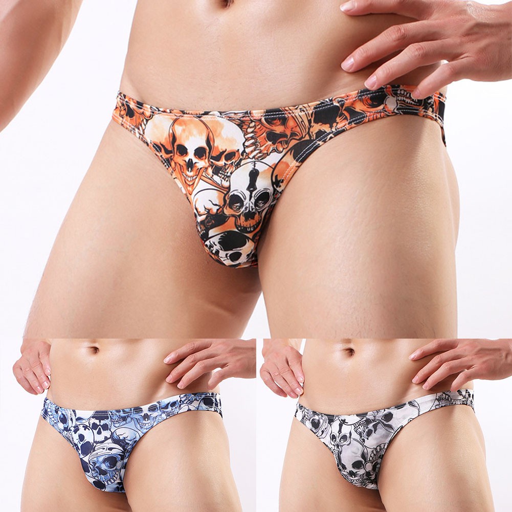 ⭐  มาใหม่⭐ ผู้ชายพิมพ์ชุดชั้นในสามเหลี่ยมยืดเอวต่ําเซ็กซี่กางเกงขาสั้นกางเกงกางเกง