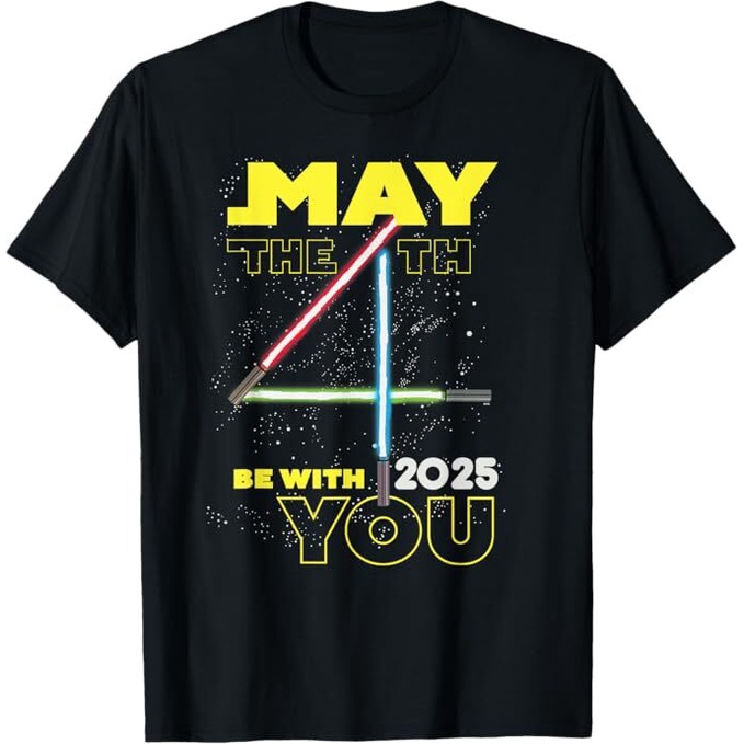 เสื้อยืด Star Wars May The 4Th Be With You 2025 Lightsabers
