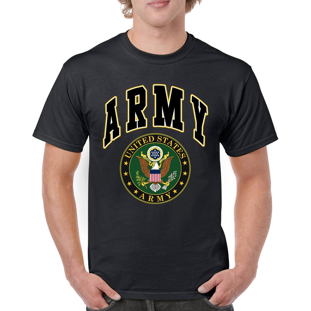 Harajuku Funny United States Army T-Shirt Army Crest Patriotic Tee Shirt