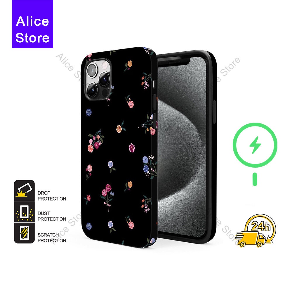 เคสโทรศัพท์ดอกไม้สําหรับ iPhone 17 Pro Max / iPhone 16 Pro Max / 15 Pro Max / 13 เคสป้องกัน KS1514
