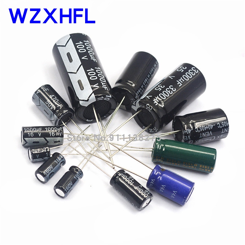 2-50pcs 10V 16V 25V 35V 50V 63V 100V อลูมิเนียม Electrolytic Capacitor 100UF 220UF 330UF 470UF 680UF
