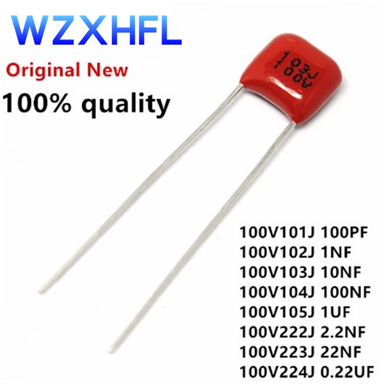 50PCS 100V 101J 102J 103J 104J 105J 222J 223J 472J 473J 0.01UF 0.1uF 1NF 2.2NF 4.7NF 10NF 100PF P = 