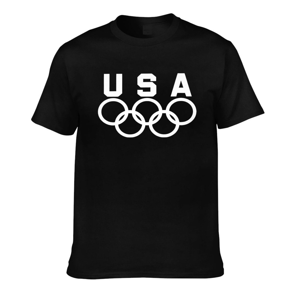 Good Quality Olympic Rings Usa Logo Pure Cotton Mens T-Shirt