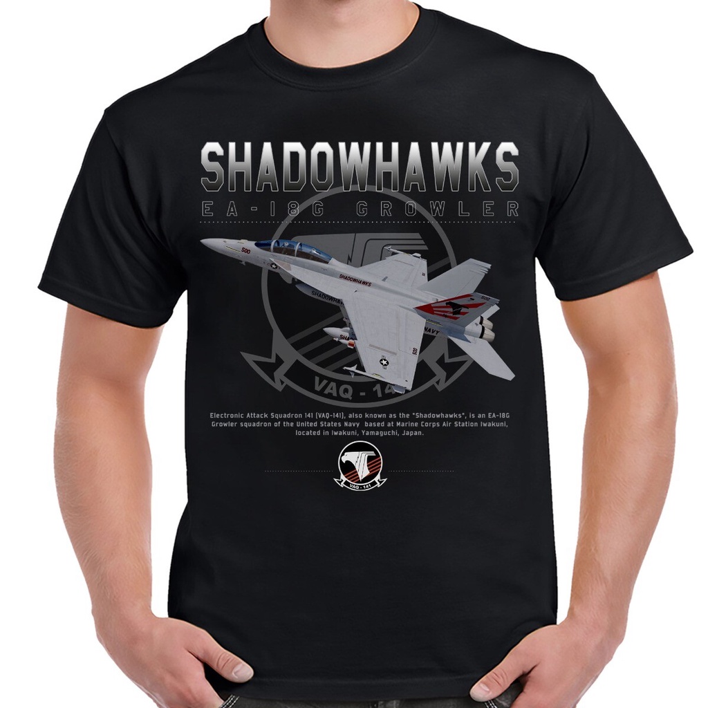 Vaq-141 Shadowhawks Ea-18G Japan Growler Shirt เสื้อผู้ชายทรงพิเศษยอดนิยม