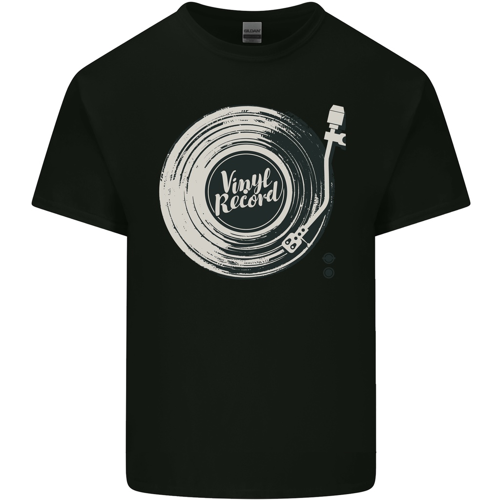 แผ่นเสียงไวนิลแผ่นเสียงเพลง Dj Mens Cotton T-Shirt Tee Top