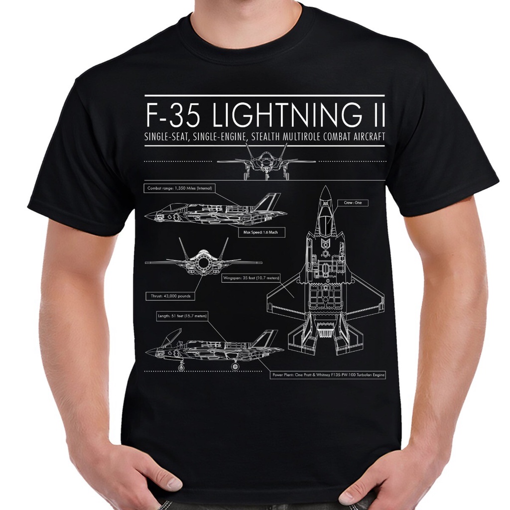 เสื้อผู้ชายแบบ F-35A Lightning II สีขาว ออกแบบเฉพาะเจาะจง