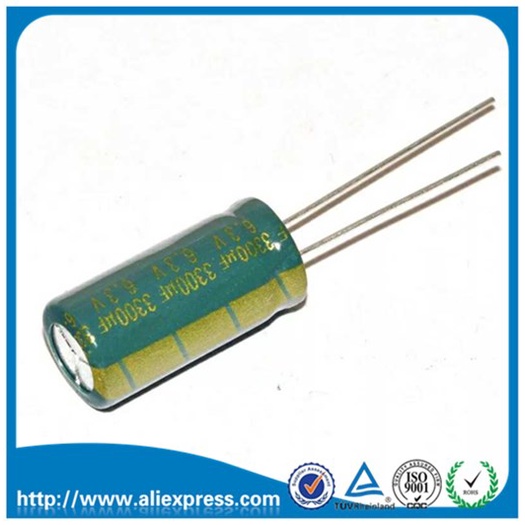 10PCS 6.3V 3300UF 3300UF 6.3V ตัวเก็บประจุอลูมิเนียมอิเล็กโทรลีติคขนาด 10*20 มม.6.3 V/3300 UF Electr