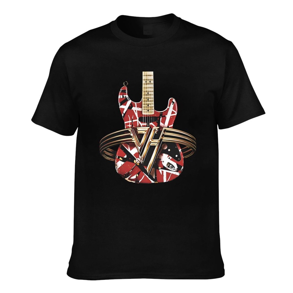 แฟชั่นผ้าฝ้าย Van Halen Guitar Mens Soft Summer เสื้อยืด