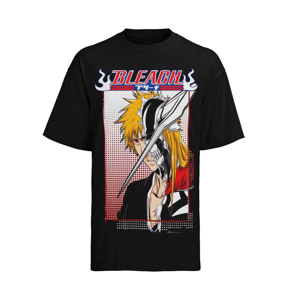 เสื้อยืดผ้าฝ้ายแบบAnime ออกแบบตามBankaiของBleach ในสไตล์Harajuku