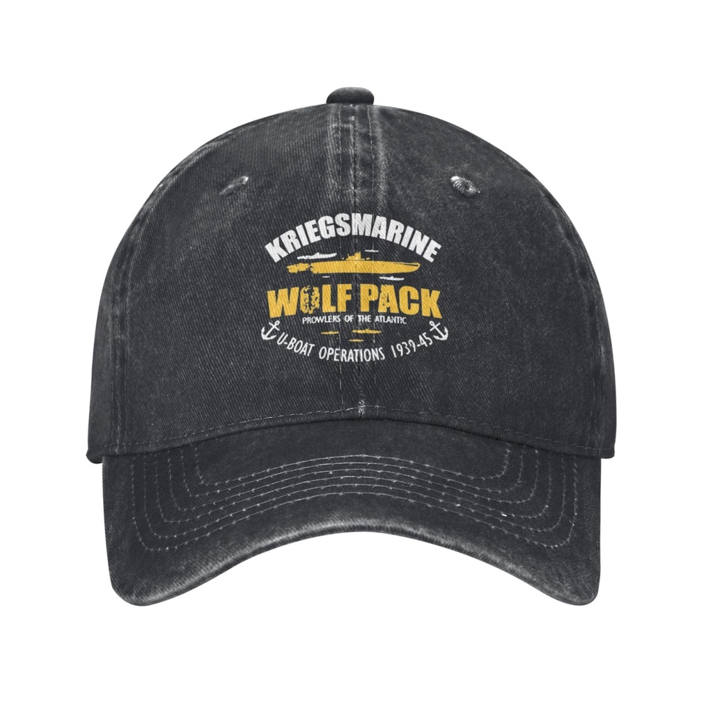 Kriegsmarine Wolf Pack หมวกยีนส์แบบปรับได้อินเทรนด์เหมาะสําหรับกิจกรรมกลางแจ้ง