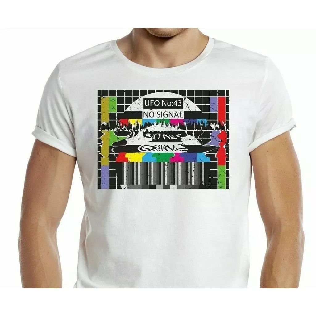 No Signal T-Shirt Retro Cool Gift Tee Ufo Tv Conspiracy Big Bang Theory Uk