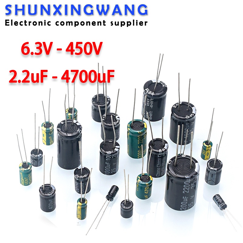 2-100pcs 10V 16V 25V 35V 50V 100V 400V 20% ตัวเก็บประจุความถี่สูง 100UF 220UF 330UF 470UF 680UF 1000