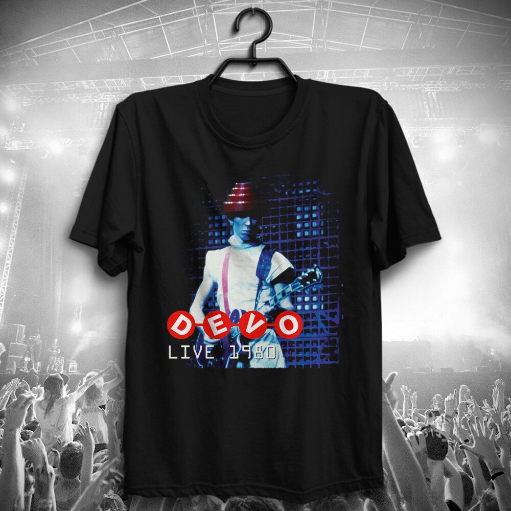 American Rock Band Devo Tee Live 1980 Whip It Mothersbaughs Casasles Alan Myers