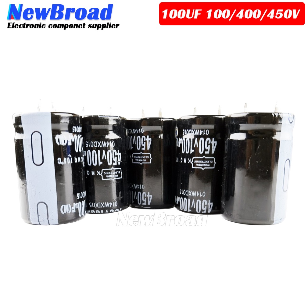 5PCS วัวเท้าอลูมิเนียม Electrolytic Capacitor 100UF 100V 400V 450V 22*25 มม.22*30 มม.25 * 25*30 มม.1