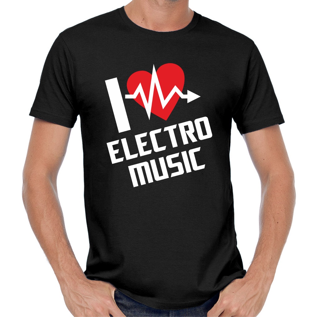 I Love Electro Music Club DJ Party Quotes EDM House Techno Trance เสื้อยืด