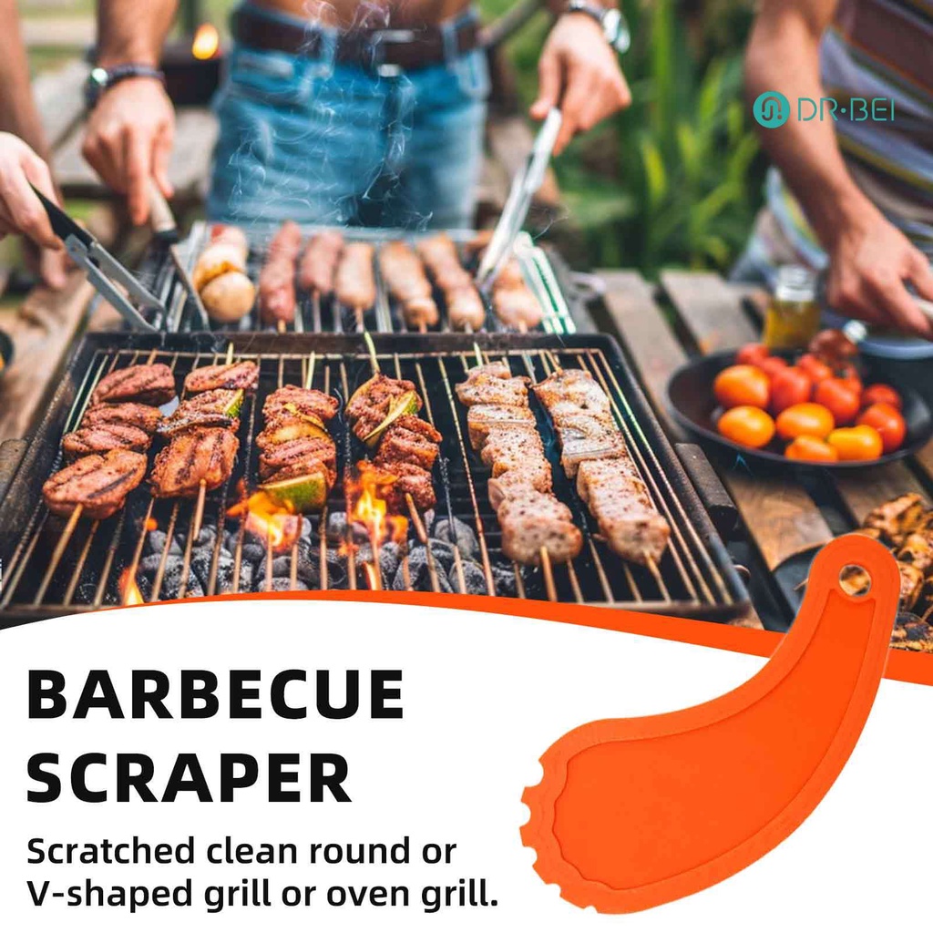 DR.BEI BBQ Grill Scraper Bristle-Free PLA Grill Griddle ทําความสะอาดโลหะ Scraper Universal BBQ เครื่