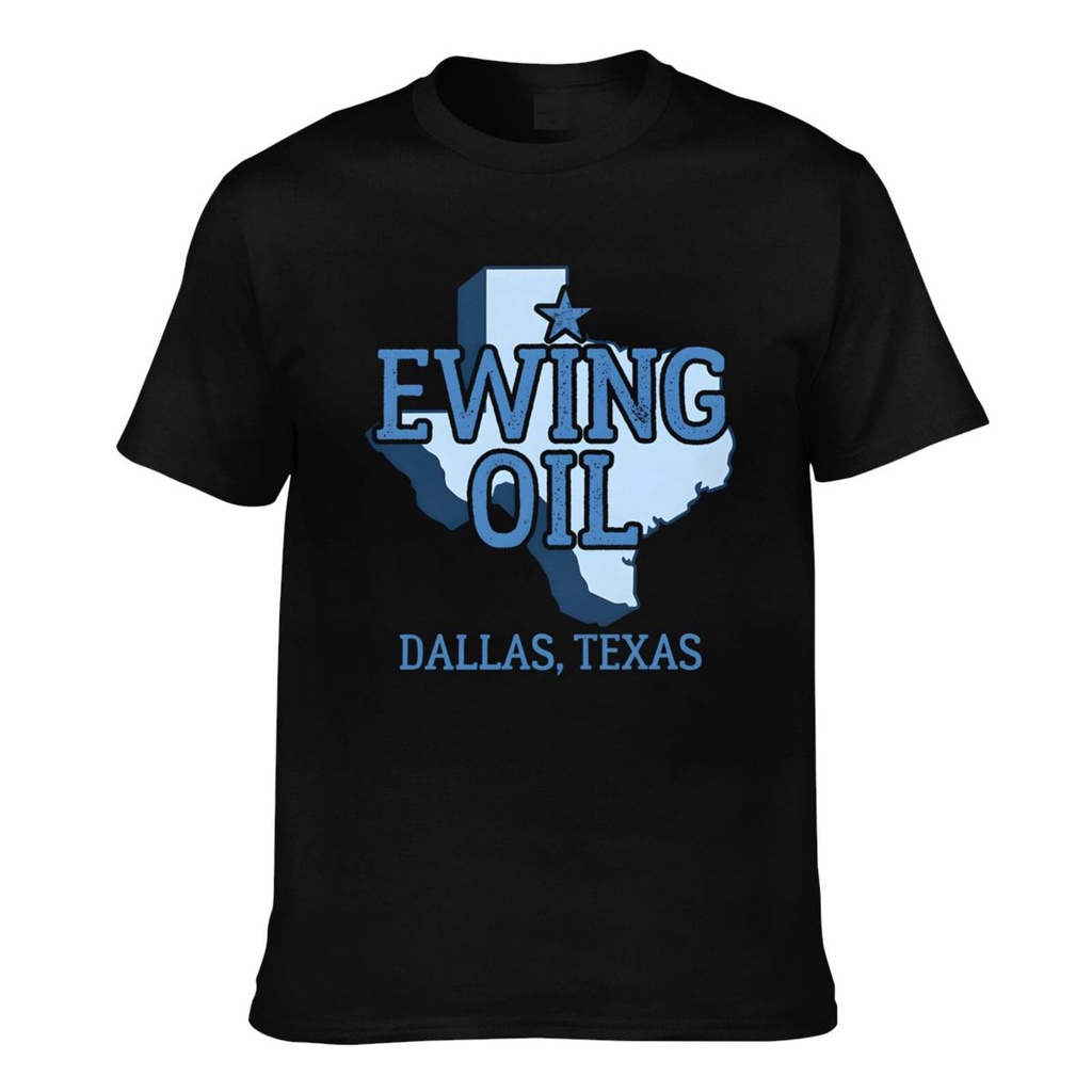 สไตล์ใหม่ Texas Ewing Oil Logo Good พิมพ์เสื้อยืดสําหรับผู้ชาย