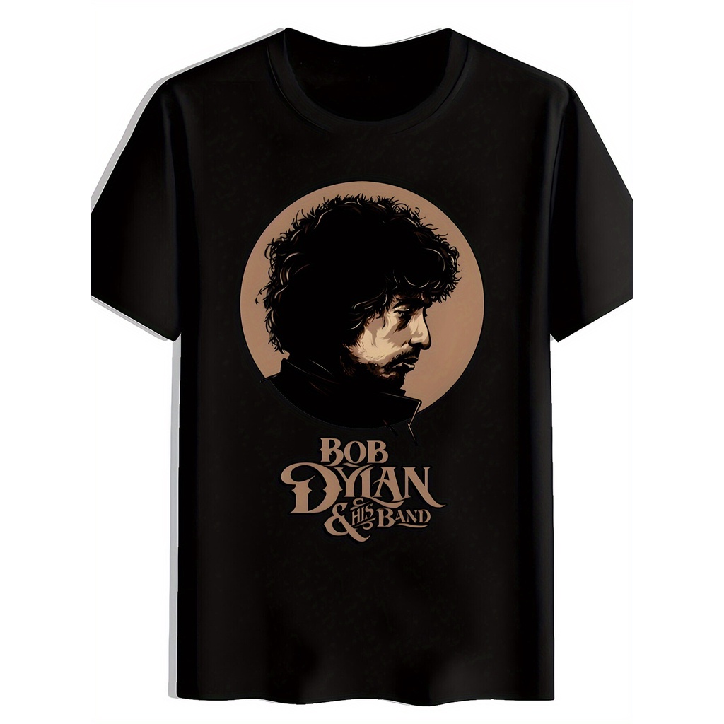 เสื้อยืดผู้ชายผ้าฝ้าย Bob Dylan The Band เสื้อยืดกราฟิก