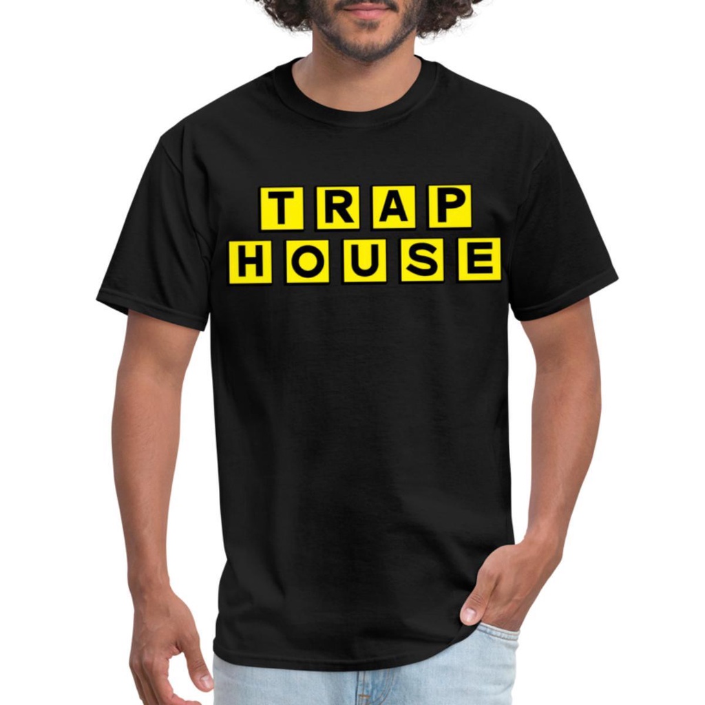 Trap House Life Waffle เสื้อยืดชายสไตล์มุขฮาๆ ออกแบบโดดเด่น