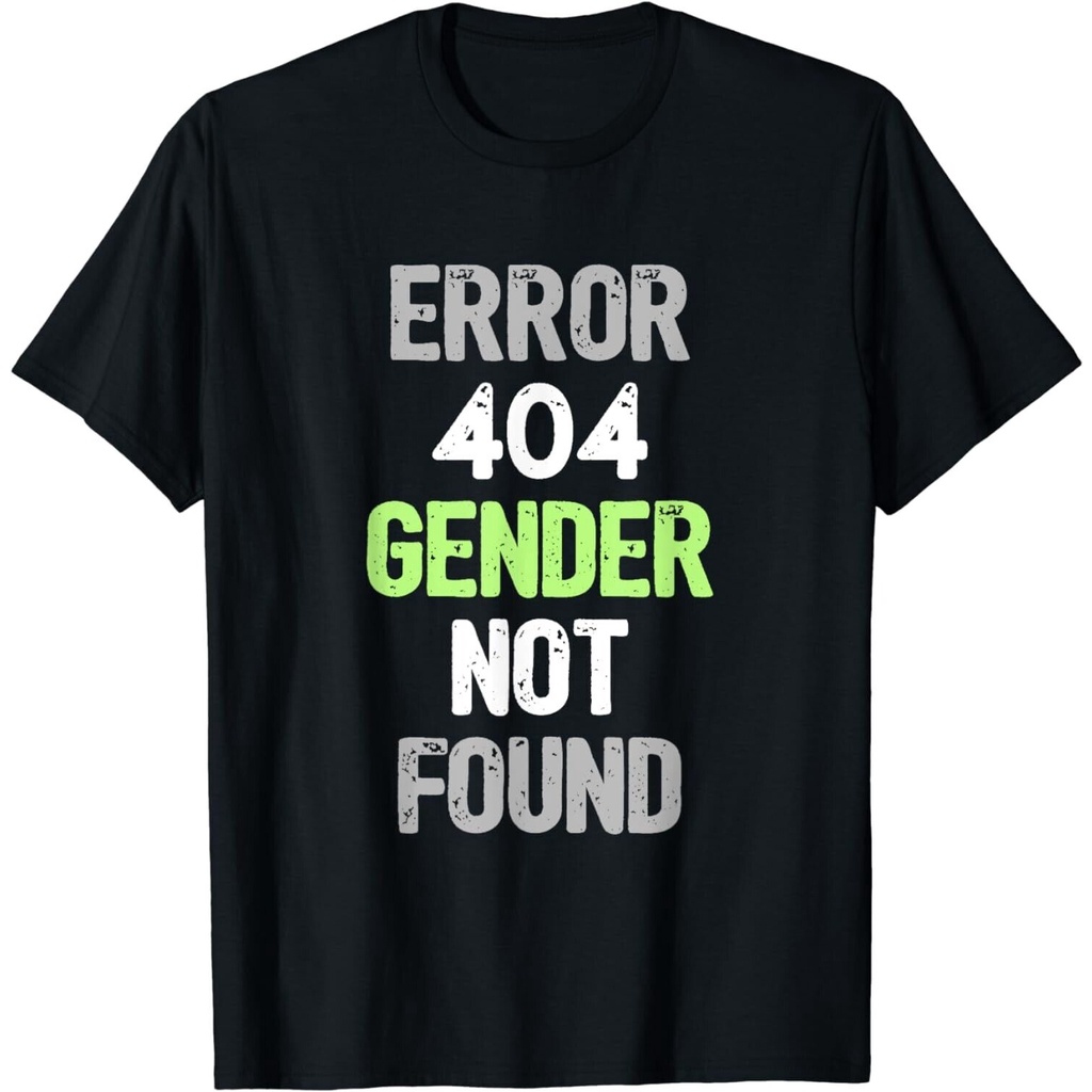 ข้อผิดพลาด 404 Gender Not Found - เสื้อยืด Unisex ตลก Gender Pride Flag