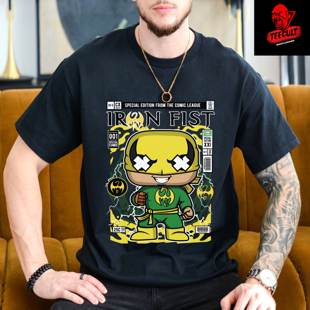 เสื้อยืด_unisex_ธีม_Iron_Fist_จาก_Marvel_Comics