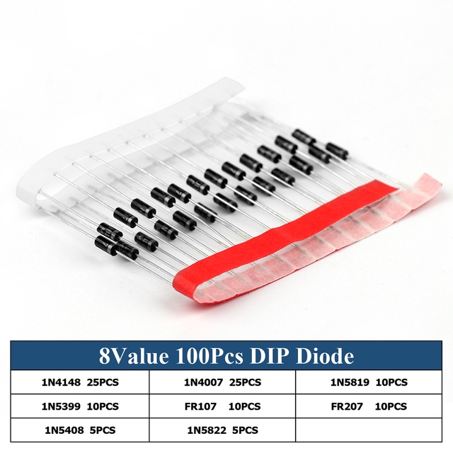 DIP Diode Fast Switching Schottky Diode Kit ชุด 1N4007 FR107 FR207 1N5819 1N5399 1N5408 1N5822
