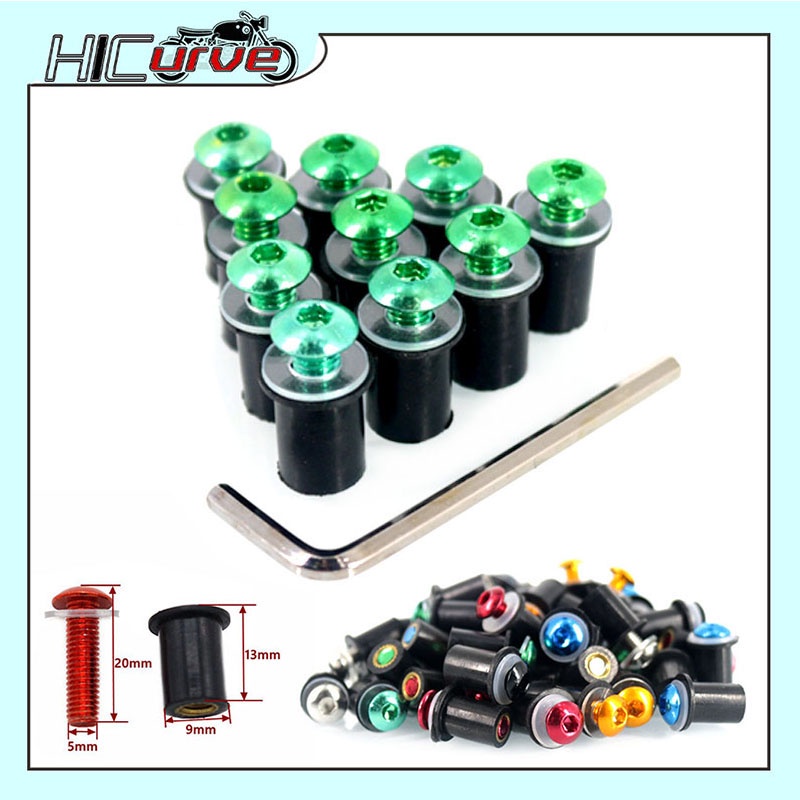 รถจักรยานยนต์สลักเกลียวกระจกสกรู Nut Fastener Kit M5 5 มม.สําหรับ Z750 Z900 Z1000 Z800 Z650 Z1000SX 