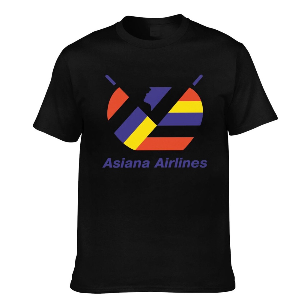 เสื้อยืดผู้ชาย Asiana Airlines ทำจากฝ้ายนุ่ม สไตล์แฟชั่นฤดูร้อน