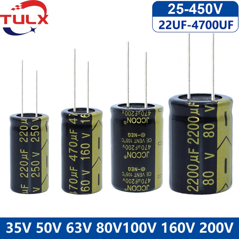 5 ชิ้นตัวเก็บประจุ 25V4700UF 35V10000UF 50V 63V 80V 100V 160V 200V 250V 400V 450V 500V 10UF 6.8UF 22