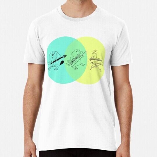 เสื้อยืดผู้ชายใหม่ โดดเด่นด้วยลายแผนภูมิ Venn แบบ Keytar Platypus