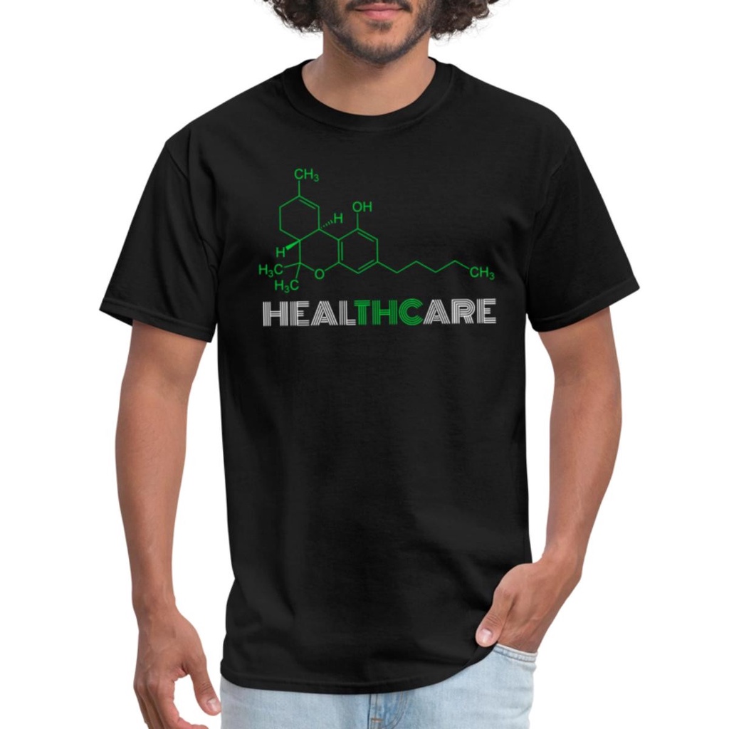 Retro Style 80s 90s Graphic Healthcare Thc Molecule Structure เสื้อยืดผู้ชาย