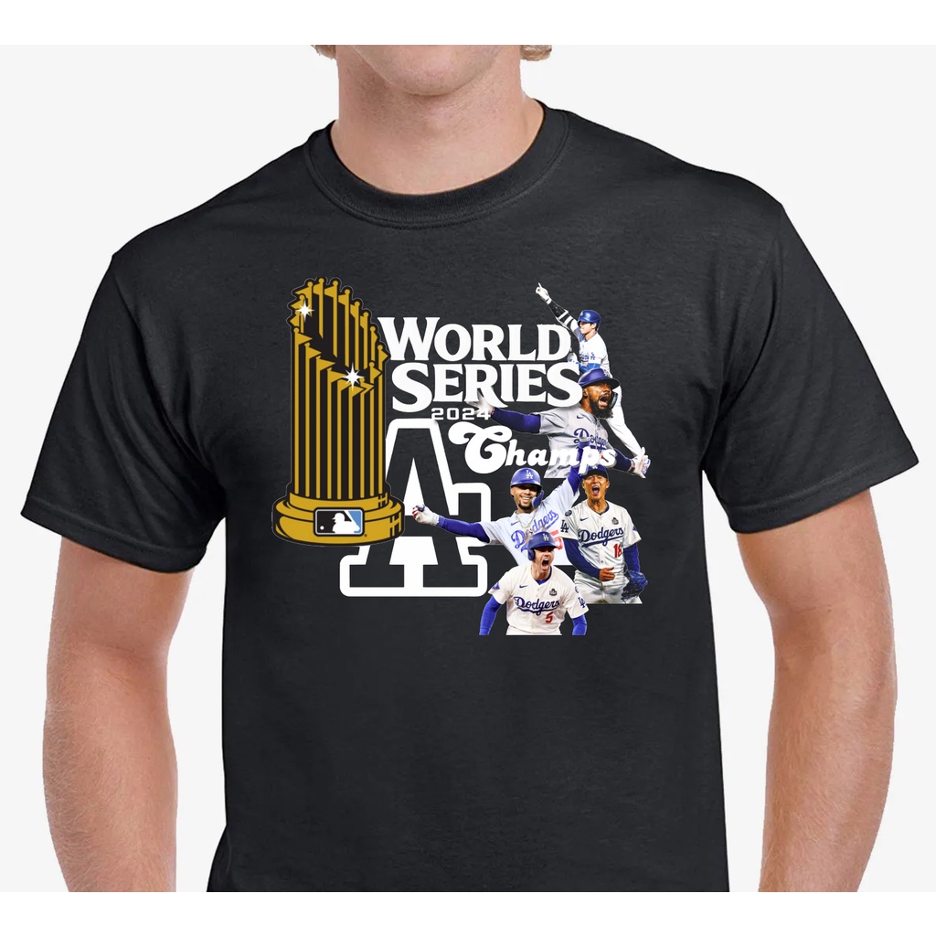 เสื้อยืดผู้ชาย ลาย LA Dodgers World Series 2024