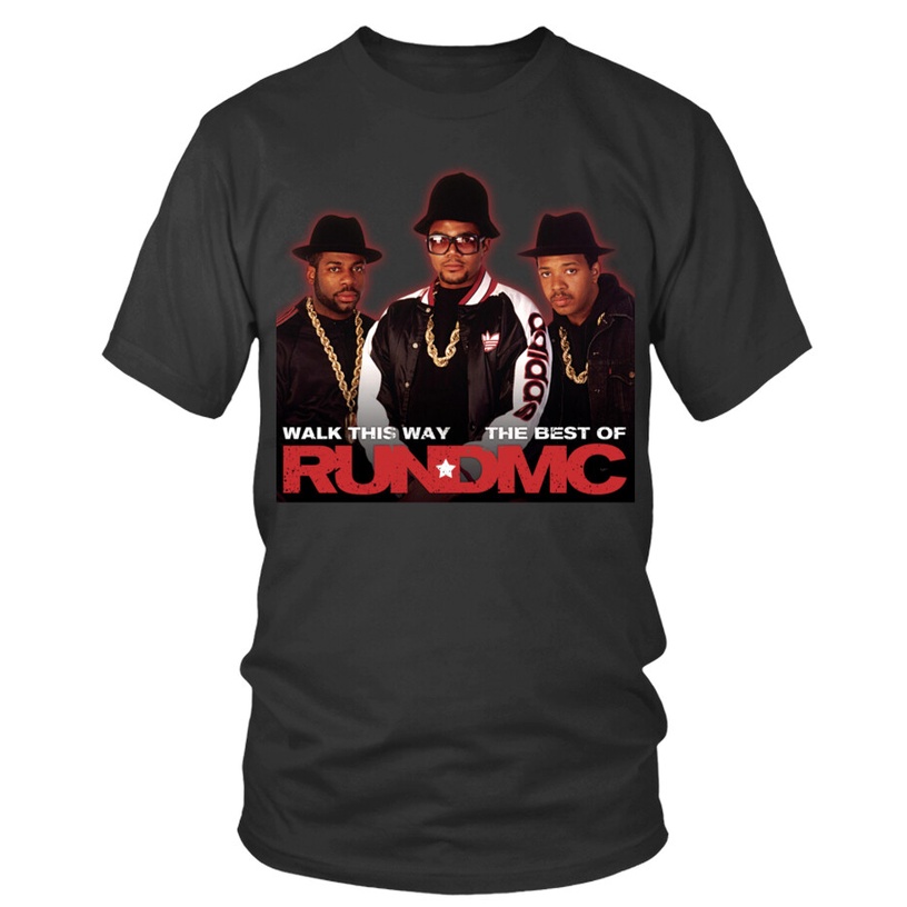 Mens Tee Regular Cotton T-Shirt Walk This Way - The Best Of Run Dmc