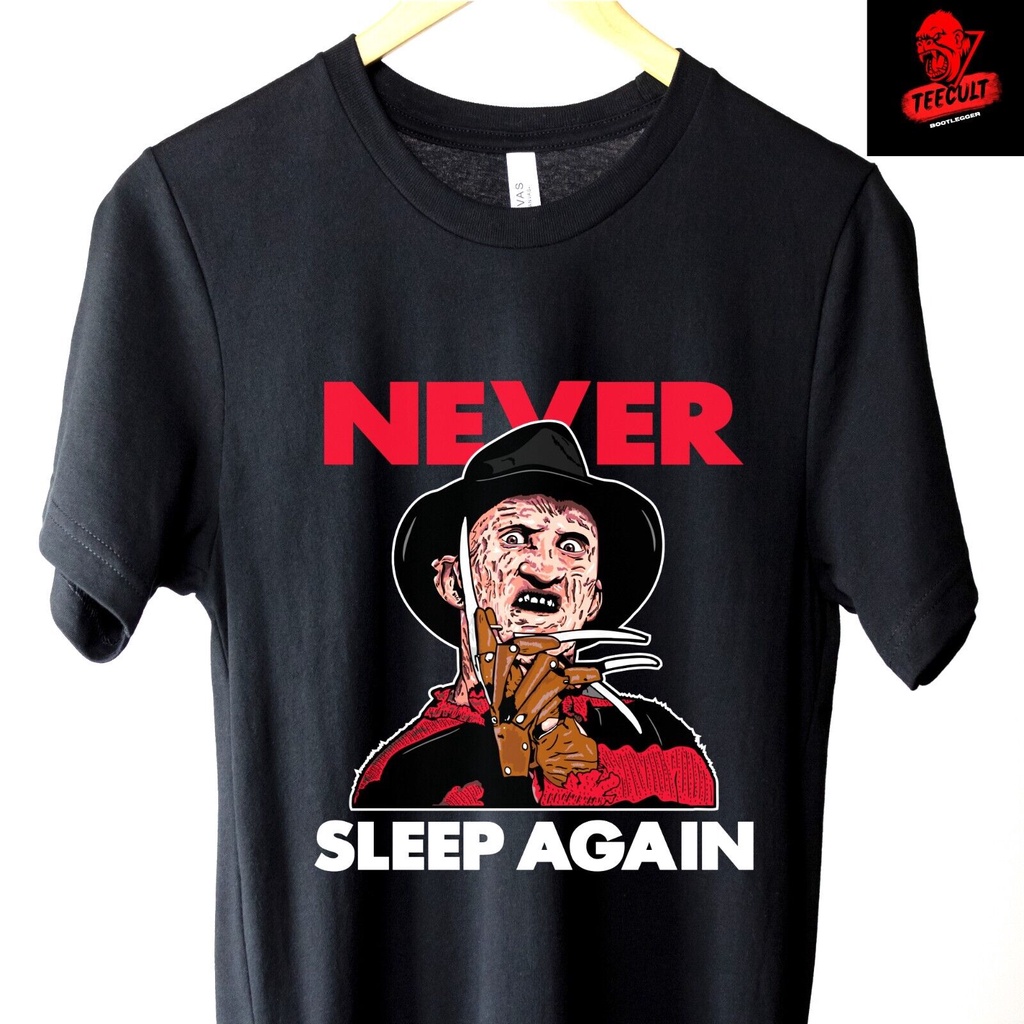 Freddy Krueger Never Sleep Again เสื้อยืดผู้ใหญ่สำหรับHALLOWEENสยองขวัญ