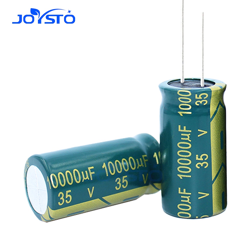 2 ชิ้น/ล็อตความถี่สูงความต้านทานต่ํา 35v 10000uf 18*35 มม.อลูมิเนียม electrolytic capacitor 10000uf 
