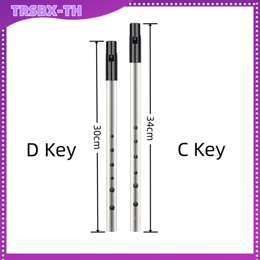 ⭐ การลดราคาครั้งใหญ่⭐ Irish Whistle Flute C key D key Ireland Tin Penny Whistle 6 หลุมเครื่องมือขลุ่