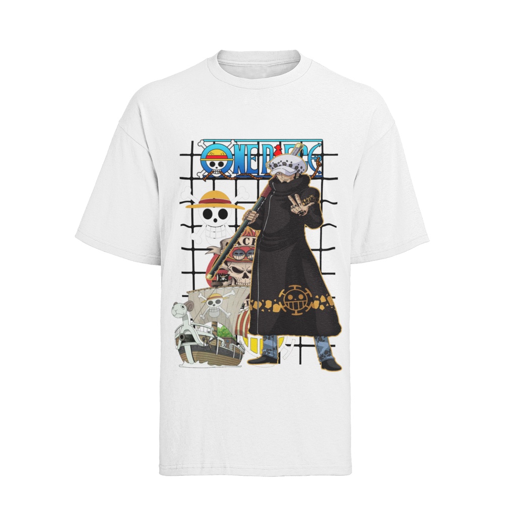 One Piece Zorro Luffy Law Gear 5 Pirate Luffy Mens Shirt ผ้าฝ้ายอินทรีย์