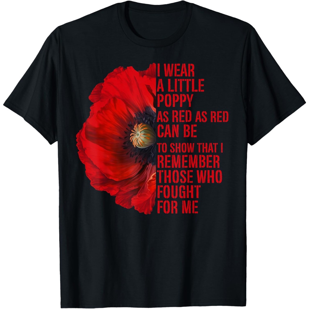 Veterans Memorial Day We Never Forget Red Poppy Flower Usa T Shirt