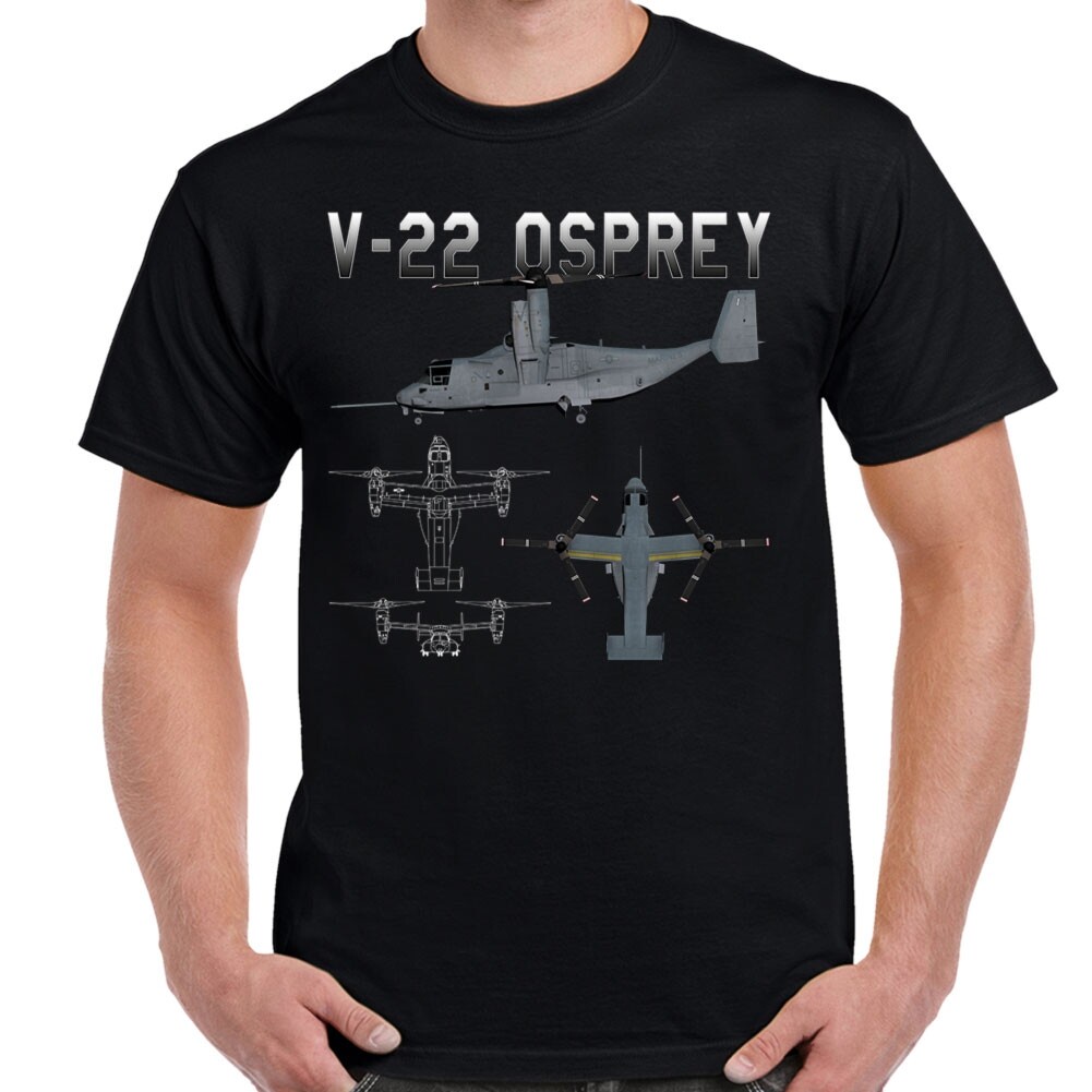 เสื้อยืดลายแผนภาพ V-22 Osprey เหมาะสำหรับผู้ชาย ใหม่ล่าสุด