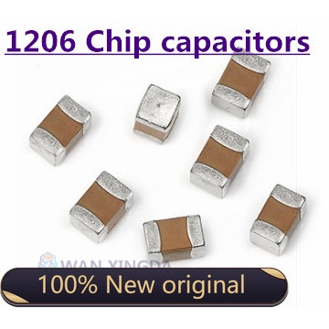 100 ชิ้น 1206 ตัวเก็บประจุเซรามิก SMD 10pF 100uF 100pF 1nF 10nF 15nF 100nF 0.1uF 1uF 2.2uF 4.7uF 10u