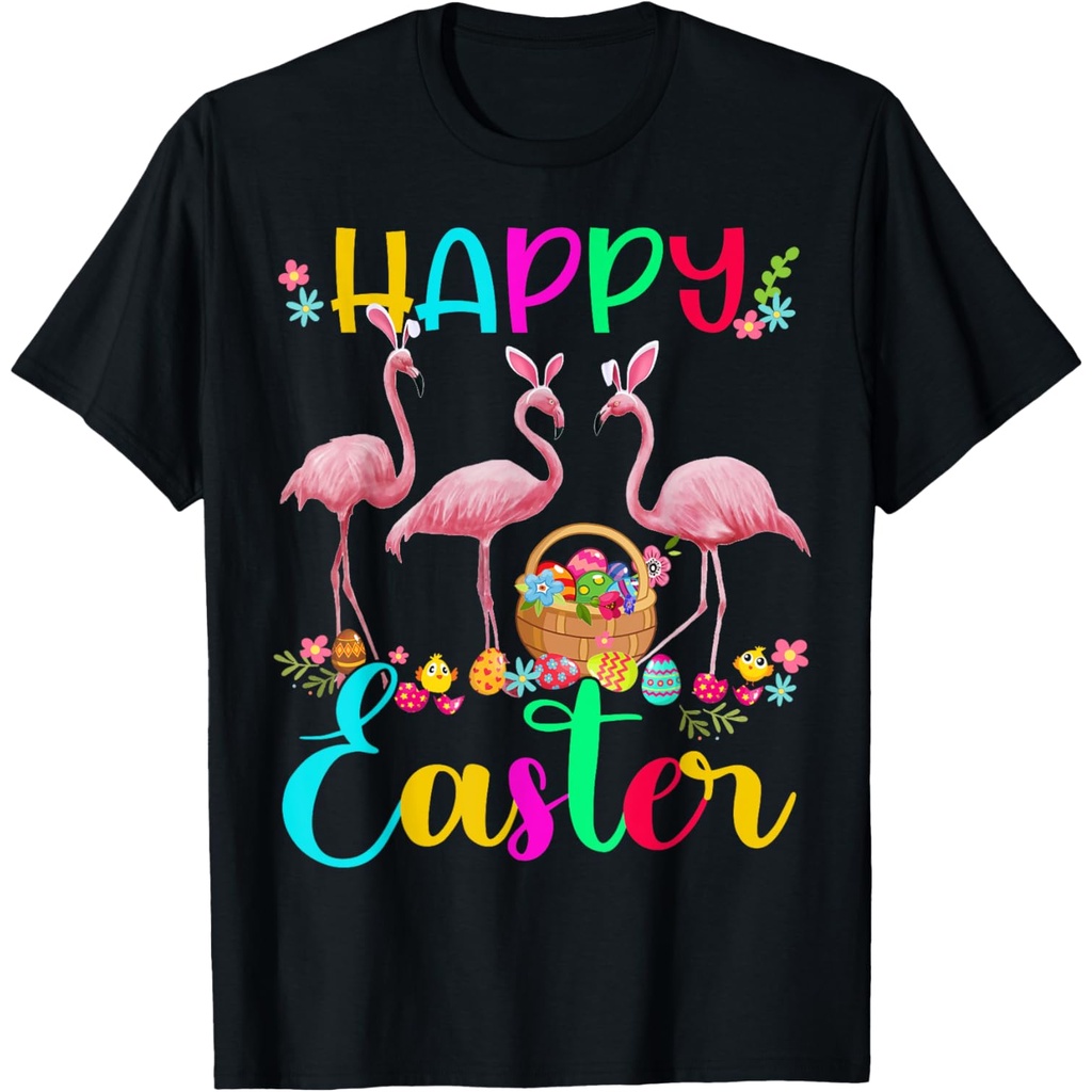 Happy Easter Flamingo Lover Three Flamingo Wear เสื้อยืดหูกระต่าย