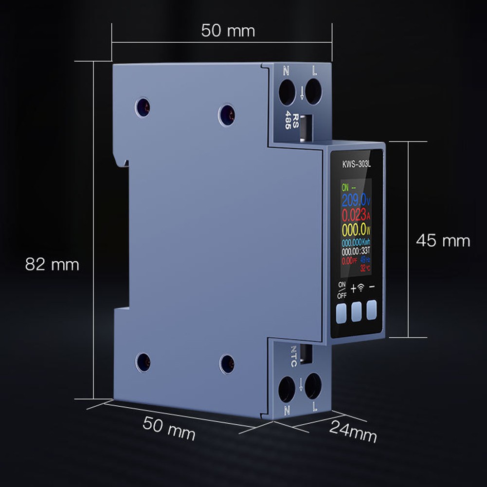 JOYLFKWS-303L DinRail AC Power Meter MultiFunctional Voltage Current Meter พร้อม RS485